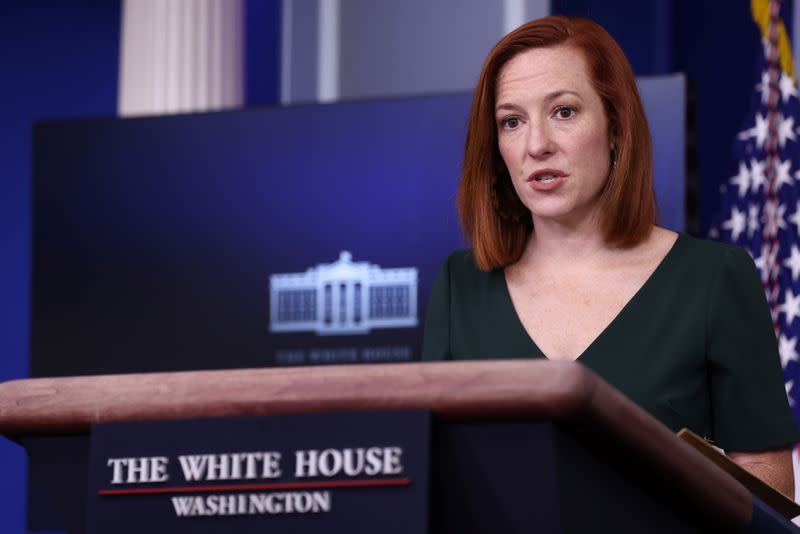 White House Press Secretary Psaki holds the daily press briefing at the White House in Washington