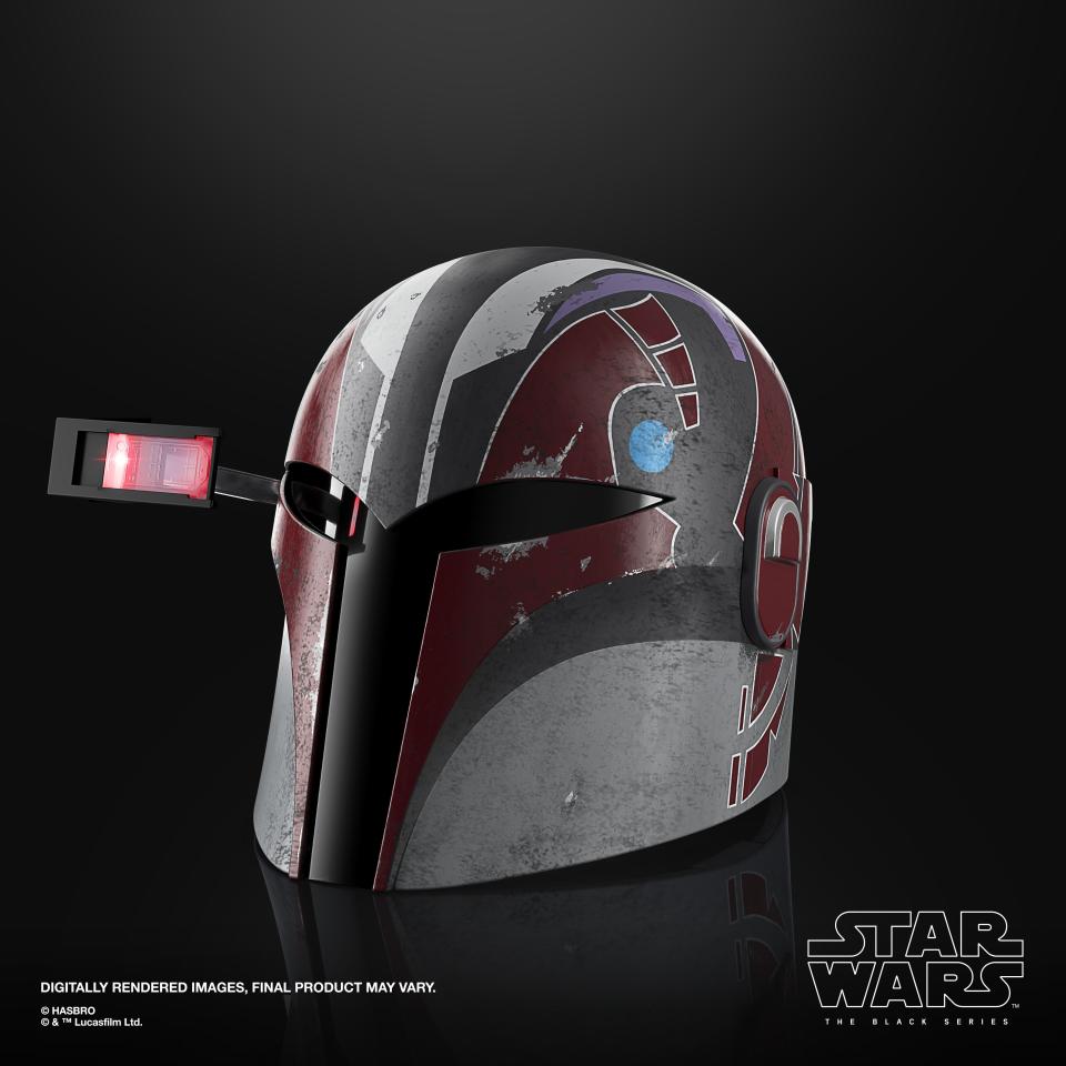 The Black Series Sabine Wren helmet from multiple angles