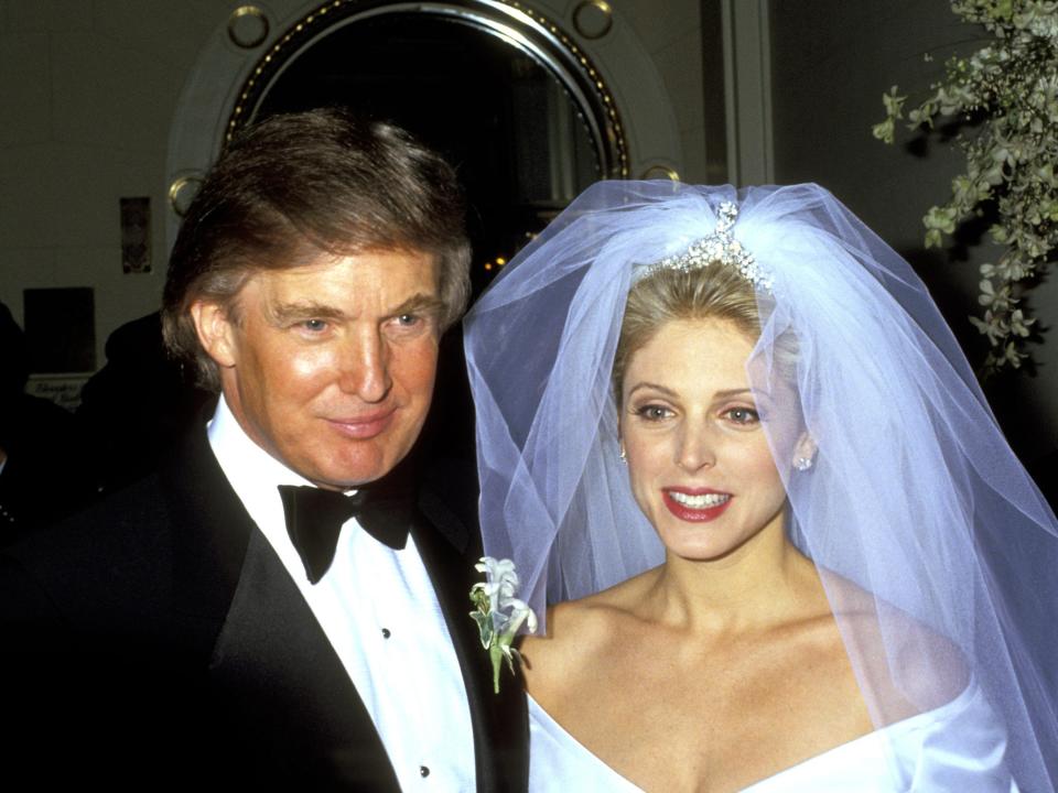 Donald Trump and Marla Maples at their wedding