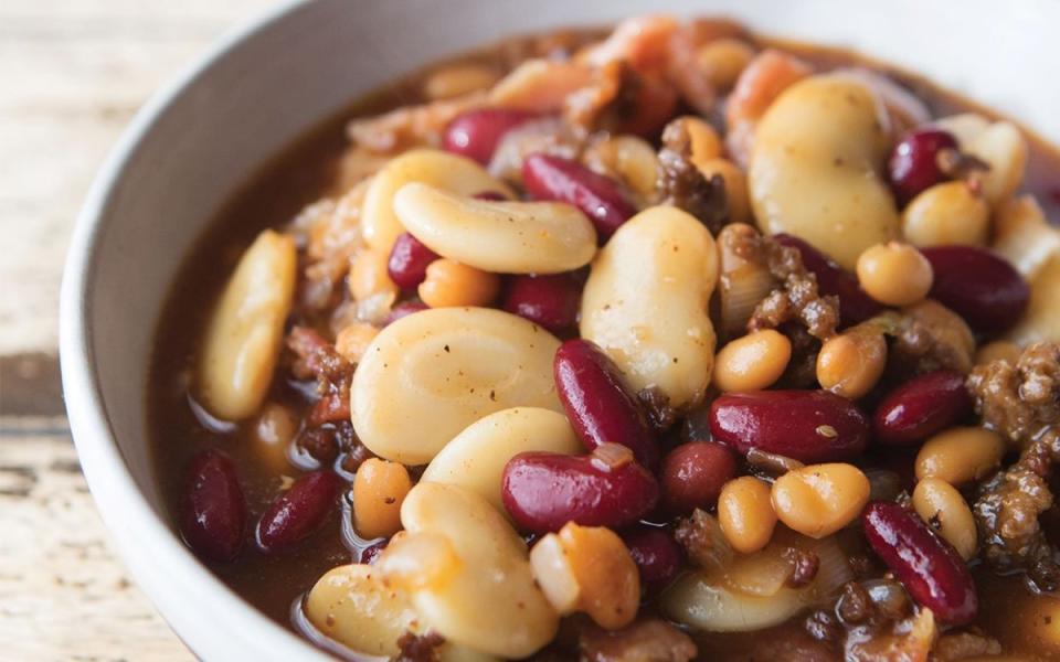 <p>Clare Barboza/Bonnie Matthews</p><p>Best-in-the-west beans take classic Western baked beans to the next level, with not one, but three different kinds of beans. A sweet and savory sauce with ketchup, barbecue sauce, mustard and molasses rounds out this amped-up side. Try them alongside ribs.</p><p><strong>Get the recipe: Best-in-the-West Beans</strong></p>