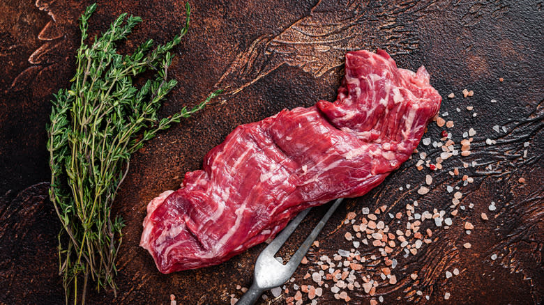 skirt steak with seasonings