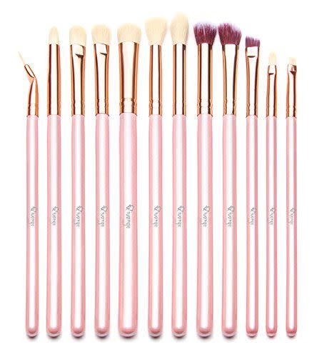 5) Qivange Rose Gold Eyeshadow Brush Set