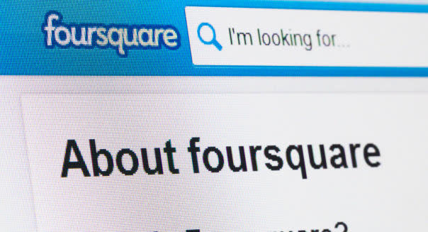 Screenshot of the foursquare homepage