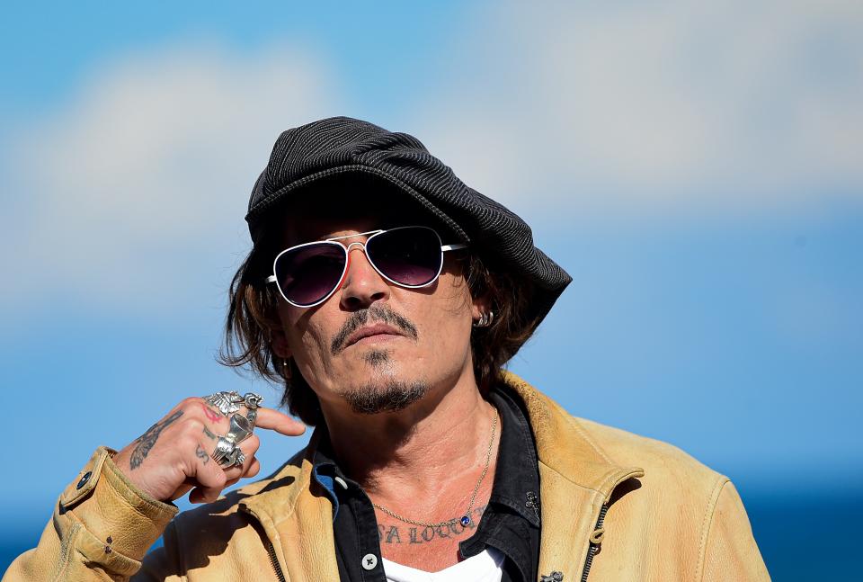 Johnny Deep during the photocall for his film "Crock of Gold: A Few Rounds with Shane Macgoman" at the 68th San Sebastian Film Festival, in San Sebastian, northern Spain, Sept. 20, 2020.