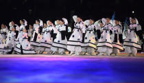 <p>Dancers perform during the Opening Ceremony of the PyeongChang 2018 Winter Olympic Games at PyeongChang Olympic Stadium on February 9, 2018 in Pyeongchang-gun, South Korea. (Photo by Quinn Rooney/Getty Images) </p>