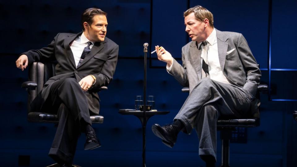 <div class="inline-image__caption"><p>Ben Rappaport as Jack Paar, left, and Sean Hayes as Oscar Levant in 'Good Night, Oscar.'</p></div> <div class="inline-image__credit">Joan Marcus</div>