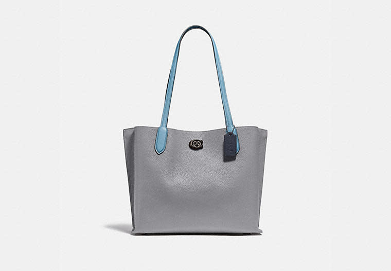 Willow Tote In Colorblock With Signature Canvas Interior. Image via Coach.