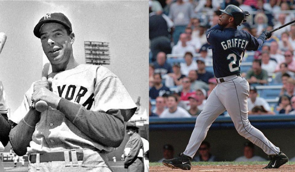 Joe DiMaggio (5) and Ken Griffey Jr. (24)