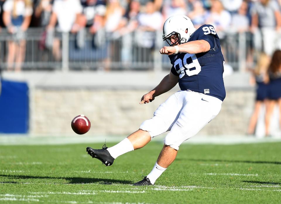 Penn State kicker Joey Julius has 19 touchbacks this season. (Photo by Joe Sargent/Getty Images)