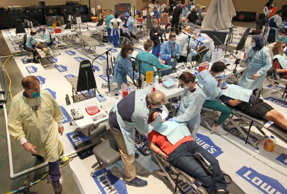 Hundreds of people took advantage of free dental care as the North Carolina Dental Society held a Missions of Mercy free dental clinic Friday, Aug. 19, 2022, at City Church in Gastonia.