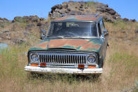 <p>Hidden behind one of numerous rocky outcrops, we discovered this reasonably tidy 1974 Jeep Cherokee SJ. </p><p>We wonder why it ended up here, and more puzzling still is why it hasn’t been rescued yet. Built between 1974 and 1983, the SJ was basically a two-door version of the Wagoneer. In 1974 Jeep used the term Sports Utility Vehicle for the very first time.</p>