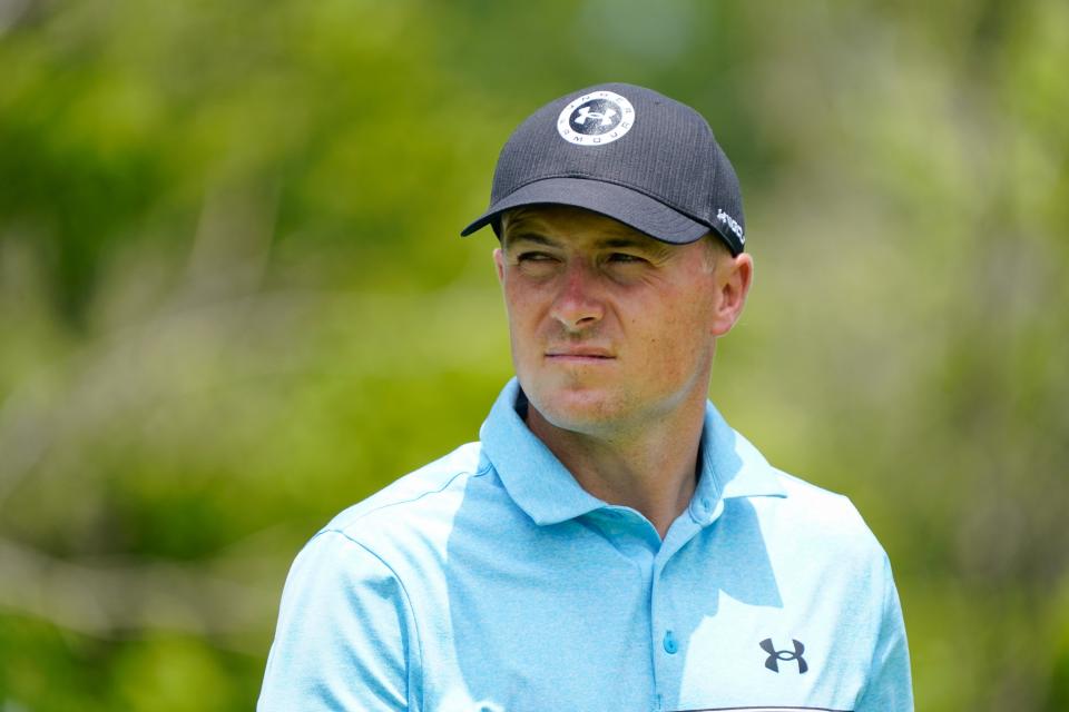 Jordan Spieth walks from the sixth tee during the first round of the 2024 Charles Schwab Challenge. (Photo: Raymond Carlin III-USA TODAY Sports)