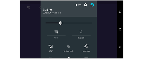 Android Lollipop quick settings panel