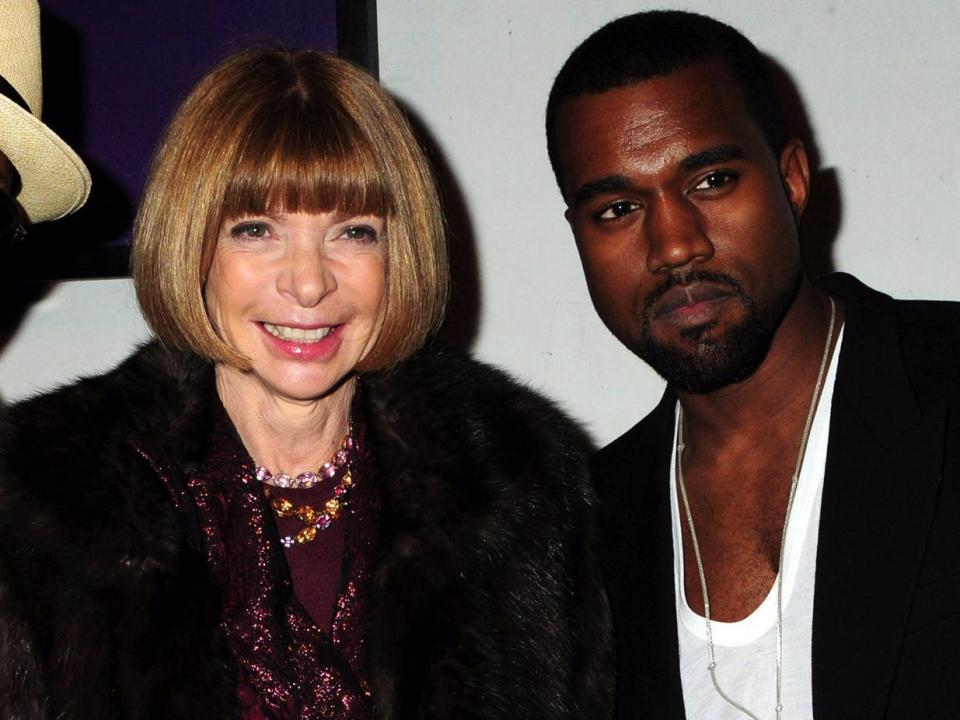 Pharell Willams, Anna Wintour and Kanye West attend the "Hi Panda" Jiji's Sculptures Preview Cocktail Hosted by Antoine Arnault at the Palais De Tokyo on January 26, 2010 in Paris, France
