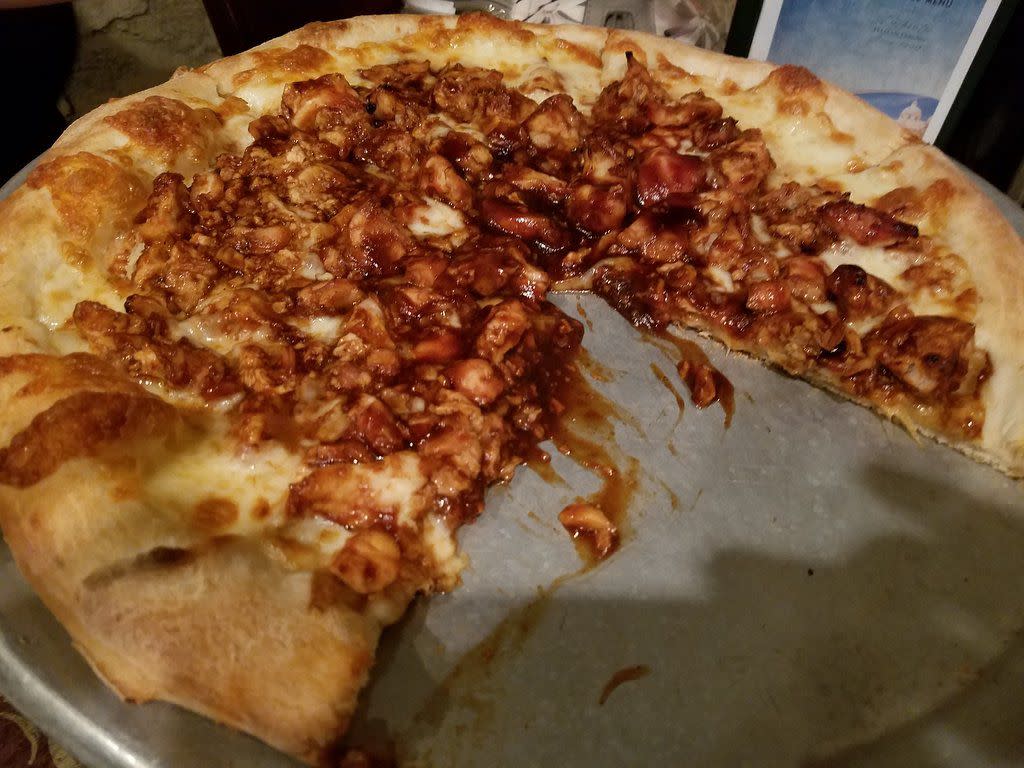 chicken taco pizza at Café Napoli Restaurant and Pizzeria in Wilmington, Delaware