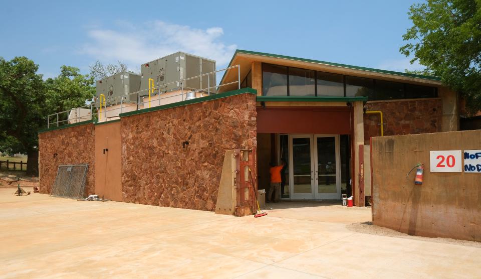 The back side that led into the outside pens of the old Pachyderm Building at the Oklahoma City Zoo is pictured June 6. The building is being transformed into part of the new Expedition Africa exhibit.