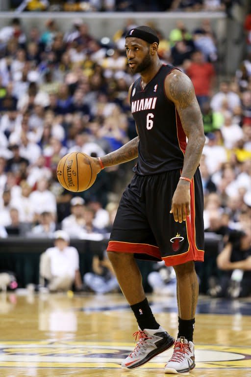 Miami Heat's LeBron James is pictured during game three of the Eastern Conference Finals against the Indiana Pacers in Indiana on May 26, 2013. In game three, Miami blistered the Pacers early in what James called the Heat's best offensive half of the post-season