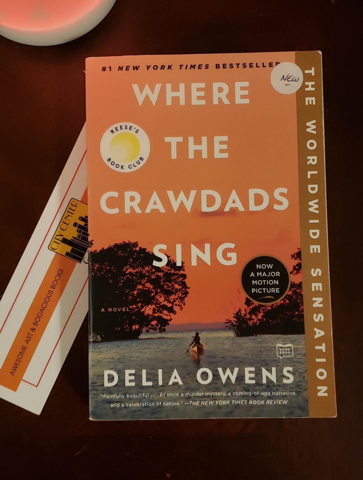 Delia Owens’ best-selling book, ‘Where the Crawdads Sing,’ a copy from a local book shop in Fayetteville, NC.