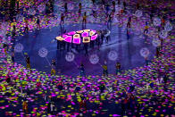 <p>Dancers perform during the closing ceremony of the Pyeongchang 2018 Winter Olympic Games at the Pyeongchang Stadium on February 25, 2018. / AFP PHOTO / JAVIER SORIANO </p>