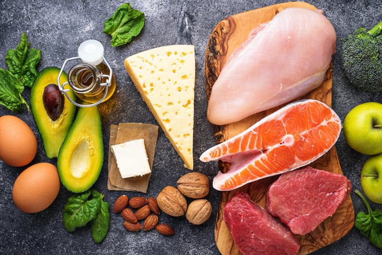 <span class="caption">The ketogenic diet won’t prevent coronavirus.</span> <span class="attribution"><a class="link " href="https://www.shutterstock.com/image-photo/healthy-low-carbs-products-ketogenic-diet-1046974864" rel="nofollow noopener" target="_blank" data-ylk="slk:Yulia Furman/ Shutterstock;elm:context_link;itc:0;sec:content-canvas">Yulia Furman/ Shutterstock</a></span>