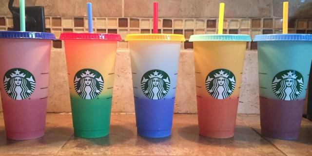 Starbucks Color Changing Cold Cup Set With Lid, Straw, And