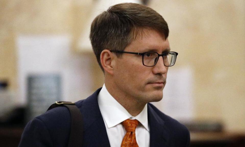 Christopher Anderson departs a closed door meeting after testifying as part of the House impeachment inquiry into Donald Trump.