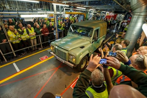 The last Land Rover Defender rolls off the Solihull production line in 2016 - Credit: PA