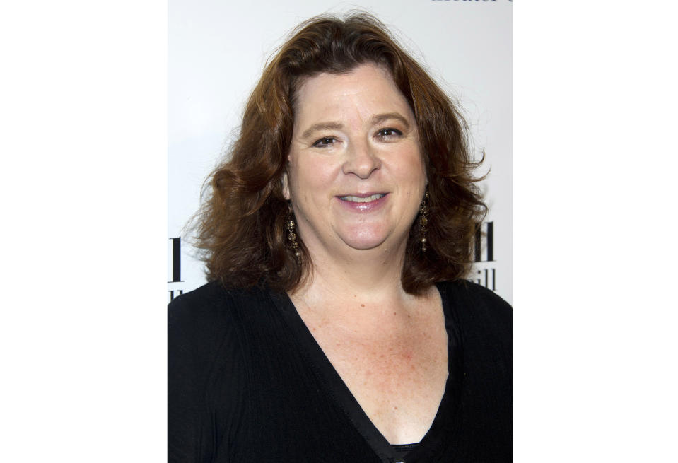 FILE - Playwright Theresa Rebeck attends the Eugene O'Neill Theater Center's 12th Annual Monte Cristo Awards in New York on April 16, 2012. Rebeck will direct her own work “Dig” at 59E59 Theaters and her “I Need That” is landing on Broadway starring Danny DeVito and his daughter, Lucy. (AP Photo/Charles Sykes, File)