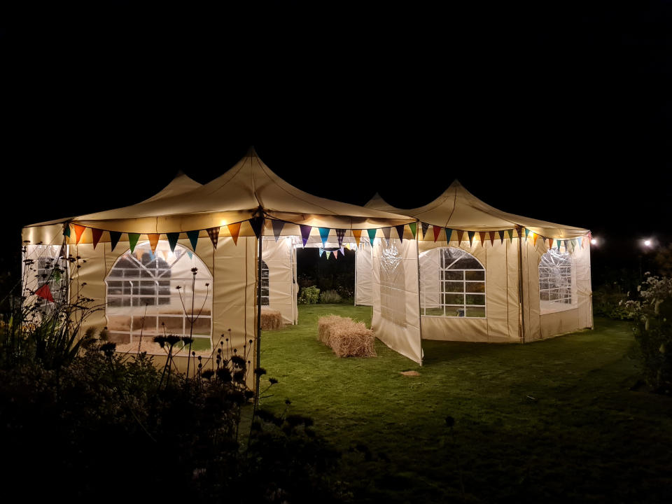 Why rent a venue for your reception when you can use your back garden? (SWNS)