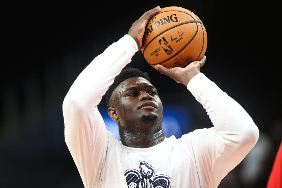 Zion Williamson, pregame. (Getty)