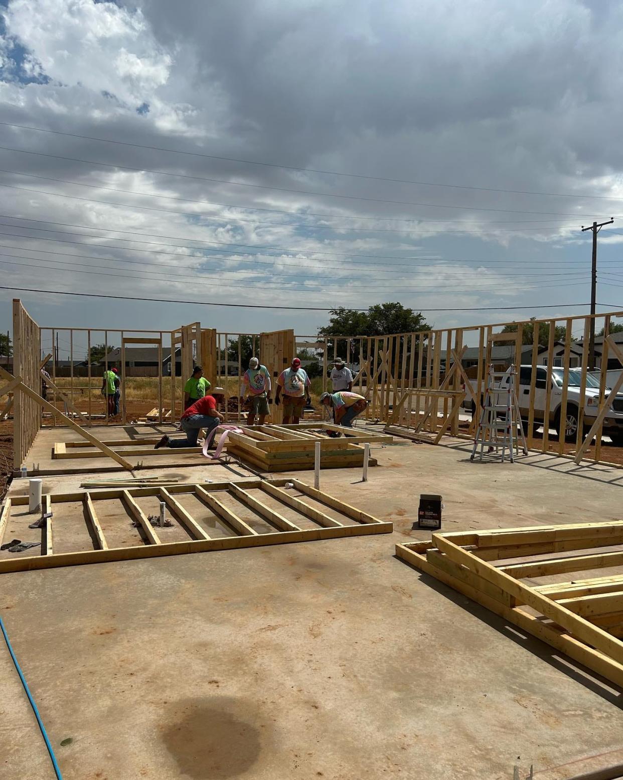 Volunteers work on a home site during Lubbock Habitat for Humanity's Blitz Build on Labor Day, Sept. 4. The event continues through Sept. 15.