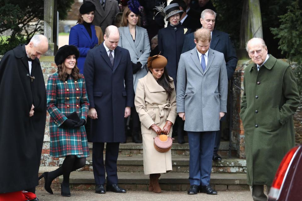 Meghan Markle and Prince Harry join the royals for Christmas church service