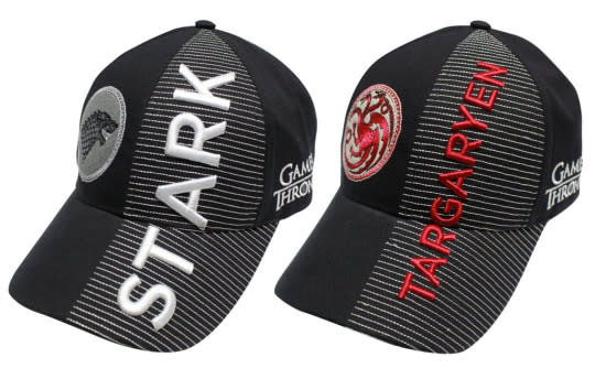 Baseball Hats Now you can literally tip your cap to House Stark or House Targaryen, each of which comes engraved with the seal of their respective house. It’s also handy for keeping the sun out of your eyes when you’re fighting a Sand Snake or three. Amazon, $14.99 (Credit: Amazon.com)