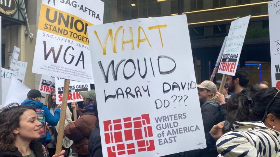 “What would Larry David do?”: WGA Strike 2023, NYC (Lucas Manfredi for TheWrap)