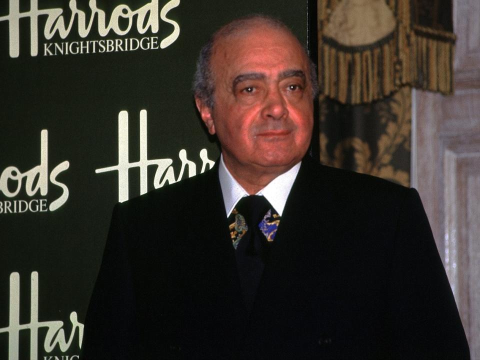 Mohamed Al Fayed opening Harrods sale. (Photo by Jeff Overs/BBC News & Current Affairs via Getty Images)