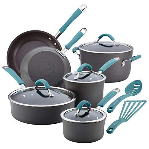 2) Cucina Hard Anodized Nonstick Cookware Pots and Pans Set