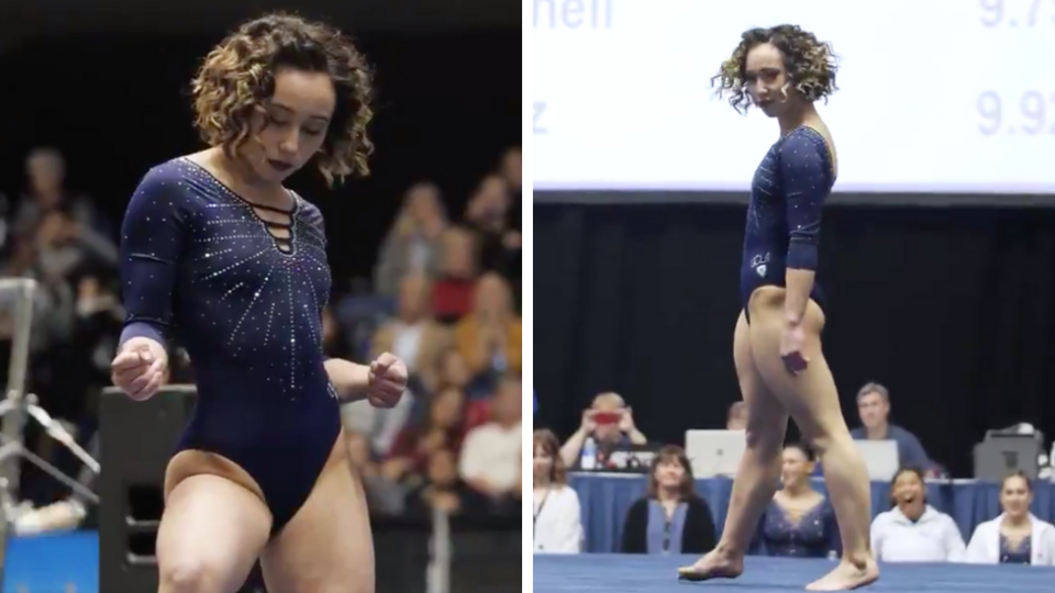 Katelyn Ohashi has become a viral sensation with her incredible gymnastics routine, but there’s a lot more to her story. Source: Twitter/UCLA Gymnastics