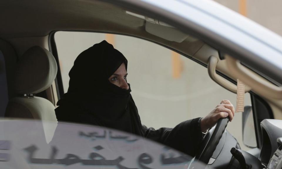 Saudi woman driving car