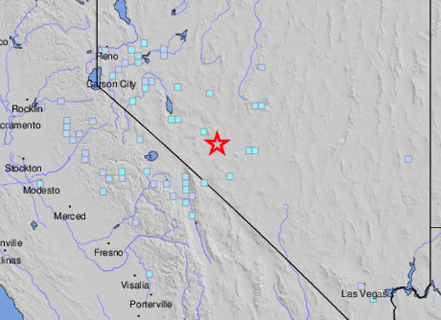 The earthquake struck about 33 kilometers southeast of the town of Mina, Nevada, the USGS said. 