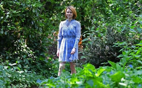 Ms Skripal walks through a green area of London before issuing her statement to camera - Credit: Dylan Martinez/Reuters