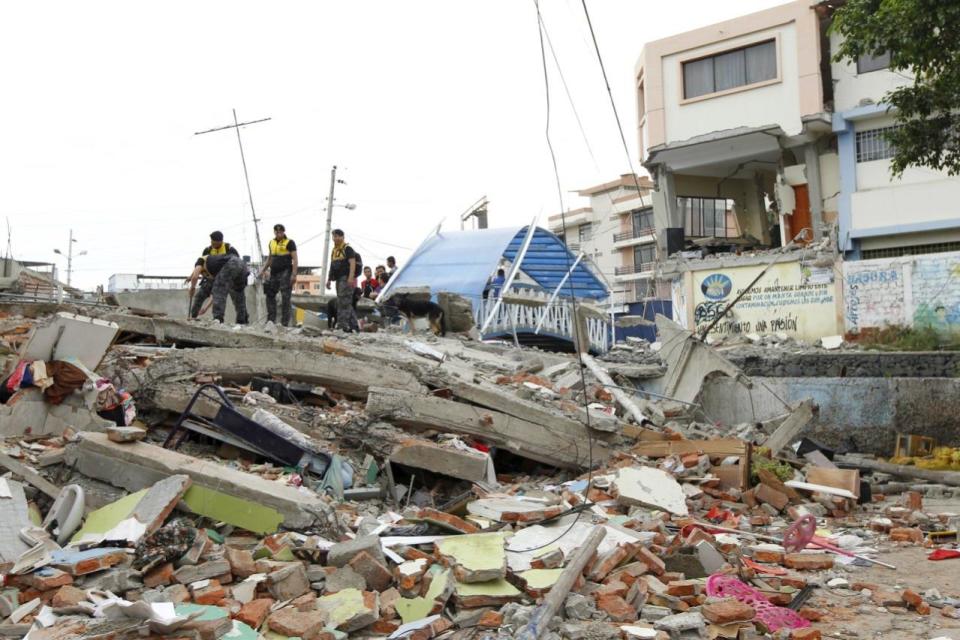 Standing on debris