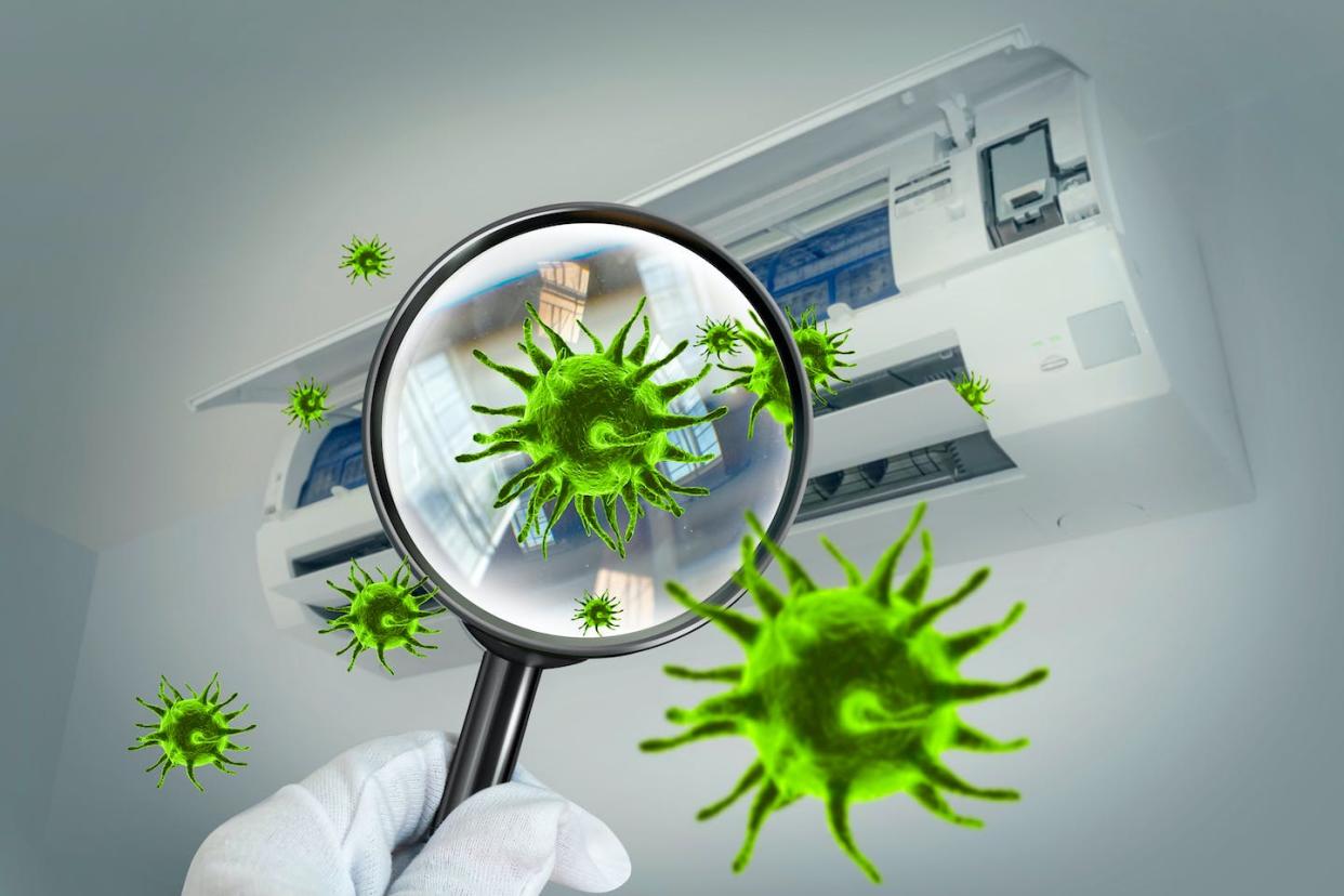 <a href="https://www.shutterstock.com/es/image-photo/3d-simulation-viruses-inside-air-conditioner-1716273799" rel="nofollow noopener" target="_blank" data-ylk="slk:Bombermoon / Shutterstock;elm:context_link;itc:0;sec:content-canvas" class="link ">Bombermoon / Shutterstock</a>