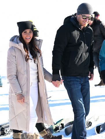 <p>Karwai Tang/WireImage</p> Meghan Markle and Prince Harry at the Invictus Games One Year to Go on Feb. 14, 2024 in Whistler, Canada
