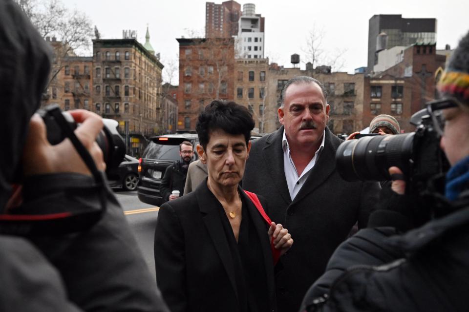 Barbara Fried, mother of FTX founder Sam Bankman-Fried, arrives at court for her son's bail hearing in New York City on December 22, 2022