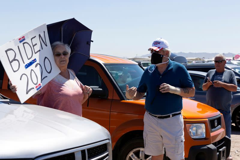 FILE PHOTO: Trump surveys U.S.-Mexican border