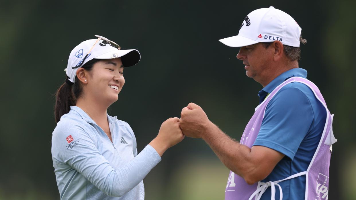  Rose Zhang and caddie, Jason Gilroyed, competing in the KPMG Women's PGA Championship 