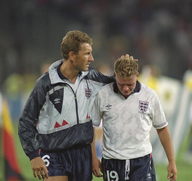 1990 World Cup semi-final - England v West Germany<br><br>After winning the World Cup in 1966, England had never made it back to even a semifinal and this was their chance against West Germany. The match was a thrilling 1-1 which resulted in a penalty shootout. Both sides scored their first three penalties, but then England's Stuart Pearce and Chris Waddle both missed their penalties and the Germans progressed to the final, which they won over Argentina 1-0.