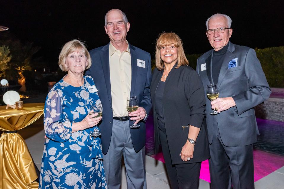 Hosts Diane and Marty Coalson join Beverly (Joslyn board president) and John Fitzgerald at The Joslyn Center cocktail reception Moon Over Casa de Coalson on Nov. 7, 2022.