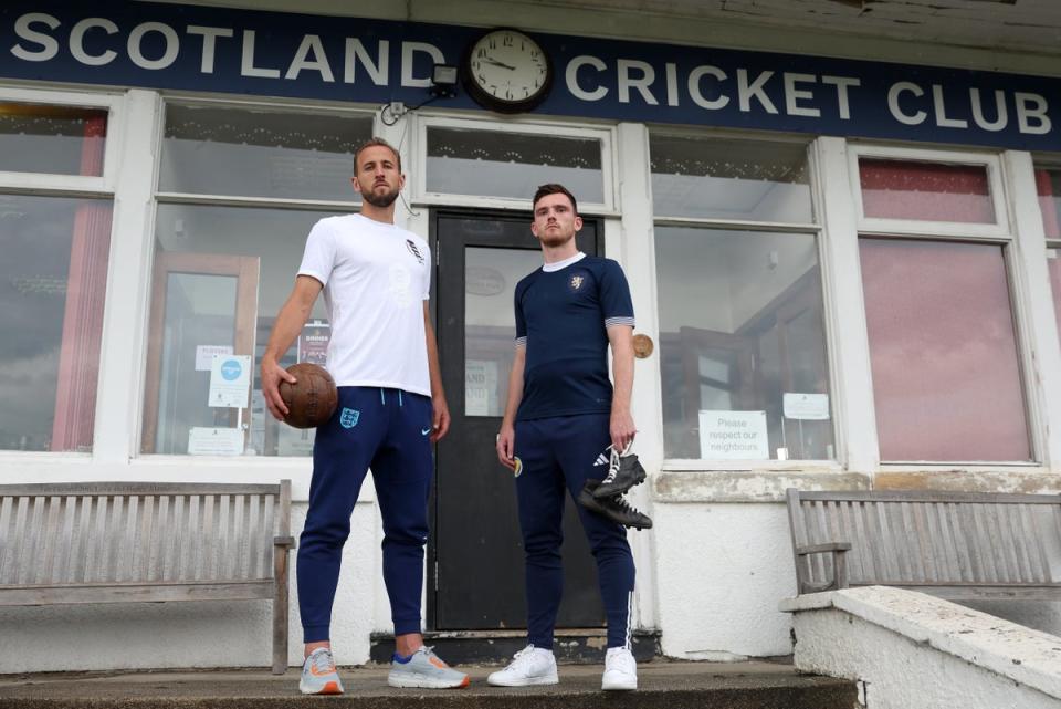 England and Scotland will be wearing unique warm-up shirts for the 150th Anniversary Heritage Match. (The FA via Getty Images)