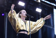 <p>Georgia Nott of Broods performs during the 2017 Life is Beautiful Festival on September 23, 2017 in Las Vegas, Nevada.<br>(Photo by Tim Mosenfelder/Getty Images) </p>